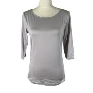 TSE 3/4 Sleeve Boat Neck Gray 100% Cotton Shirt Style WTE8QR3 Size Small